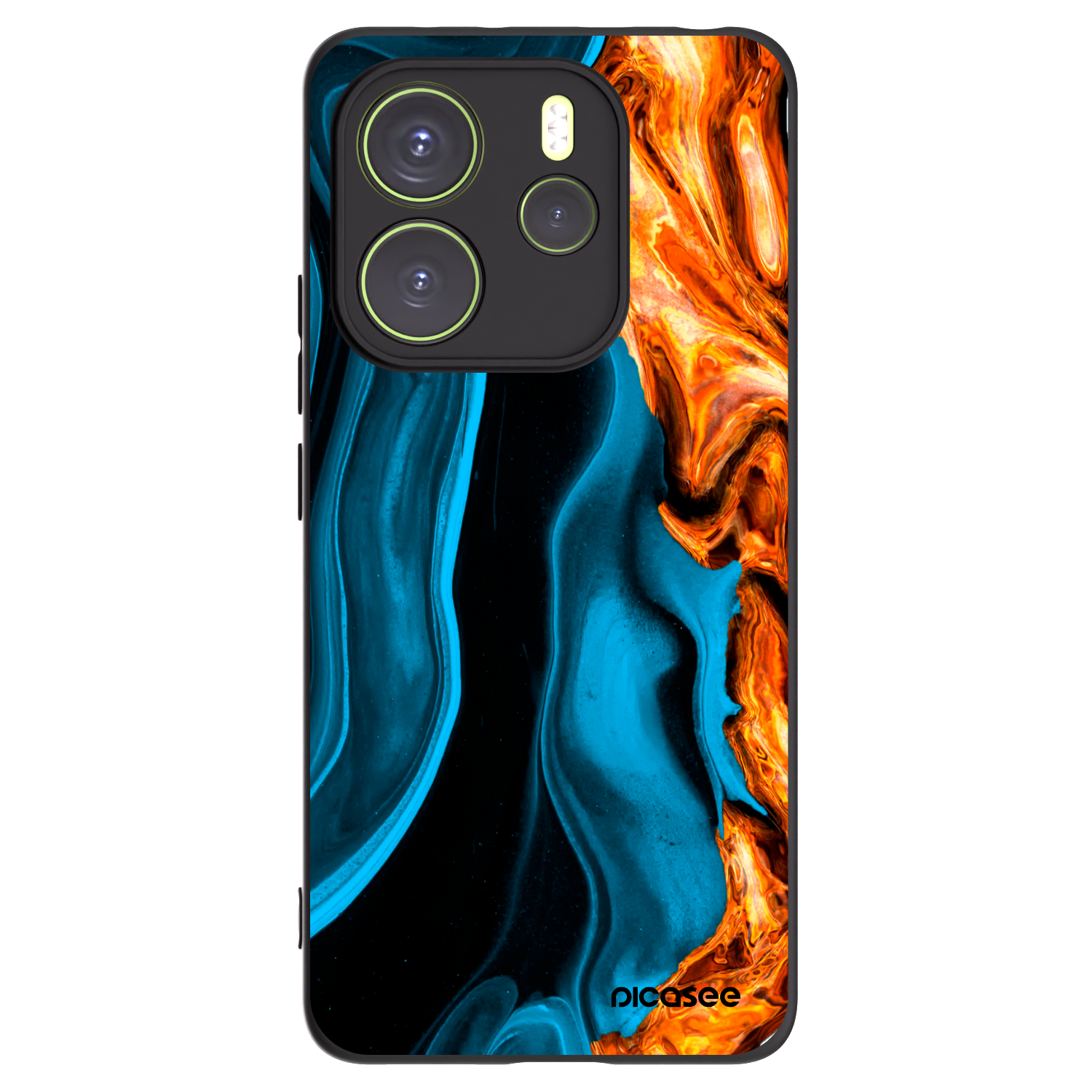 Picasee Xiaomi Redmi Note 14 4G Hülle - Schwarzes Silikon - Gold blue