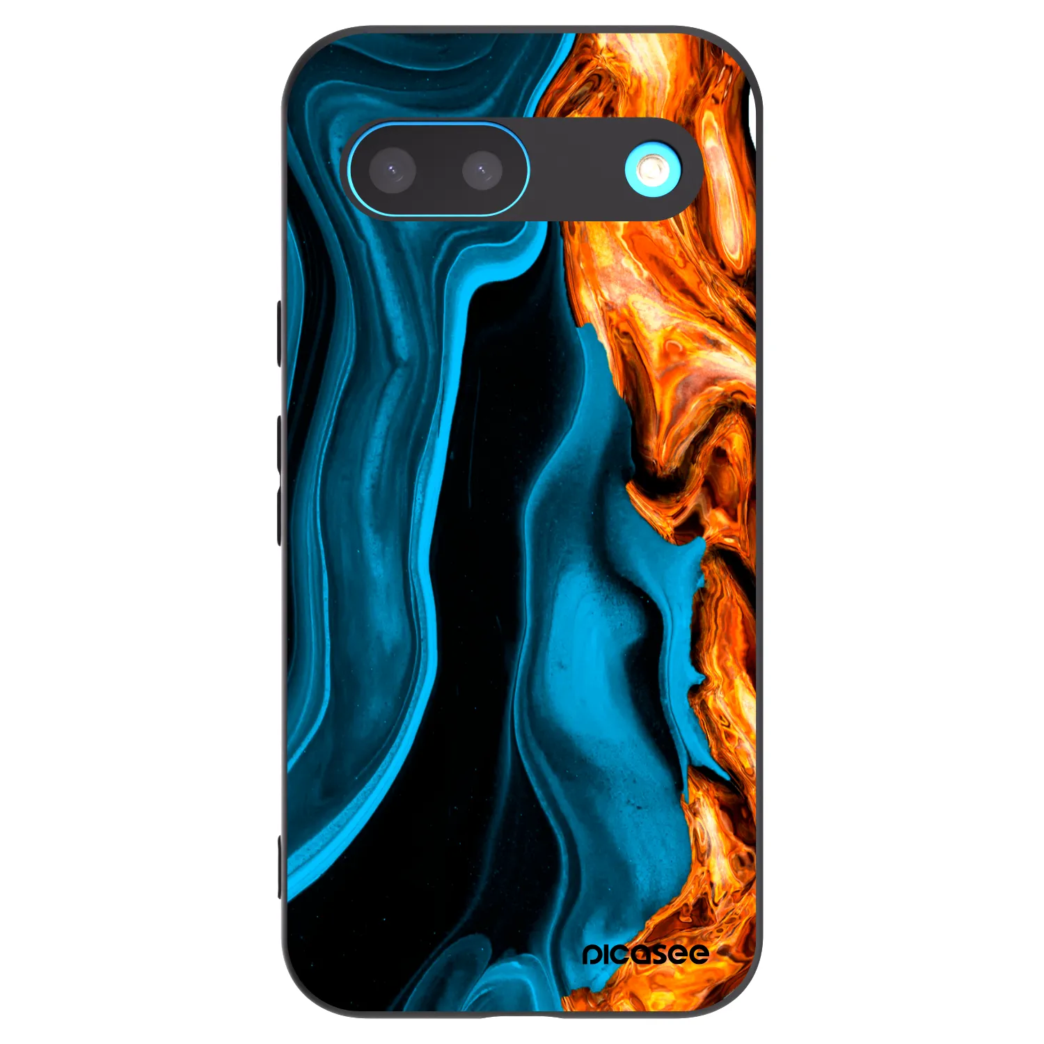 Picasee Google Pixel 8 Hülle - Schwarzes Silikon - Gold blue