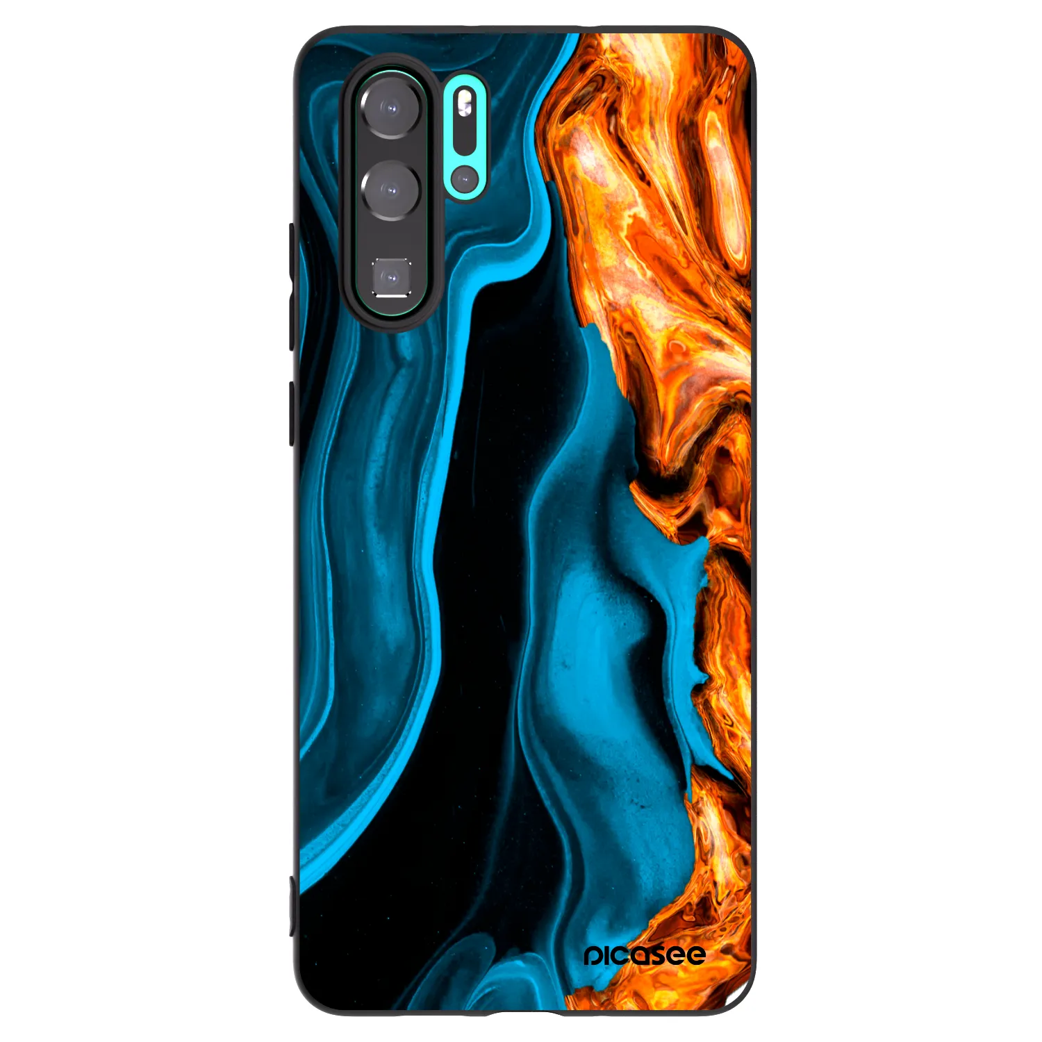 Picasee Huawei P30 Pro Hülle - Schwarzes Silikon - Gold blue