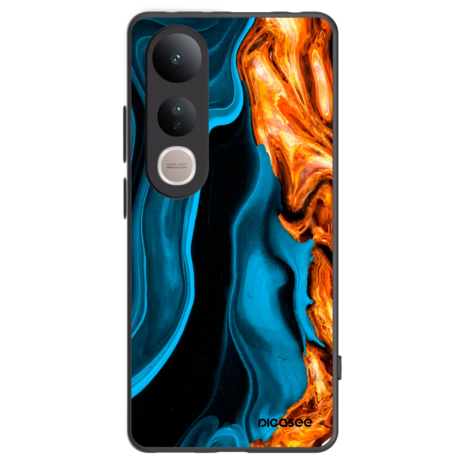 Picasee Vivo V50 Lite 5G Hülle - Schwarzes Silikon - Gold blue