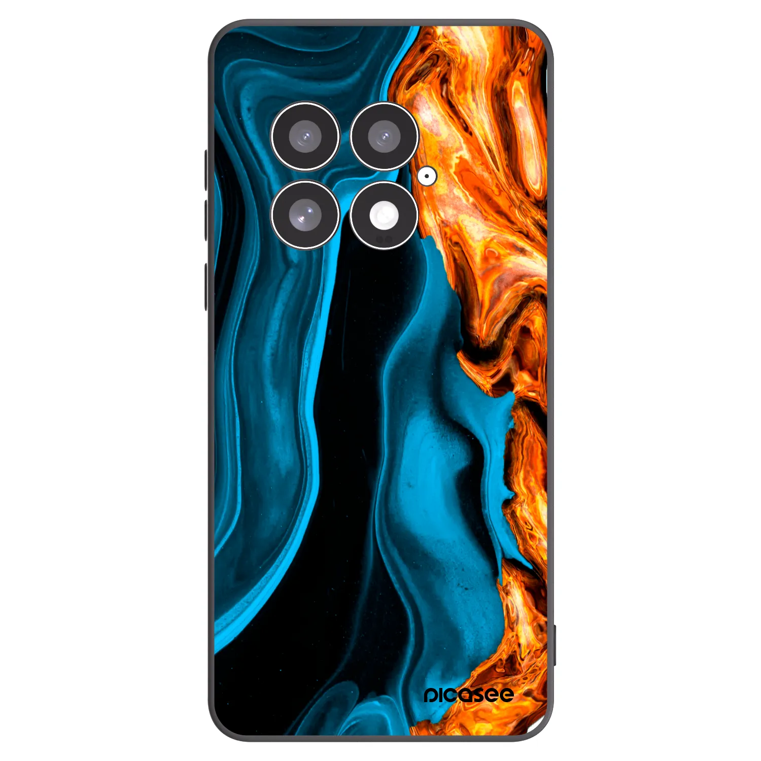 Picasee OnePlus 13 5G Hülle - Schwarzes Silikon - Gold blue