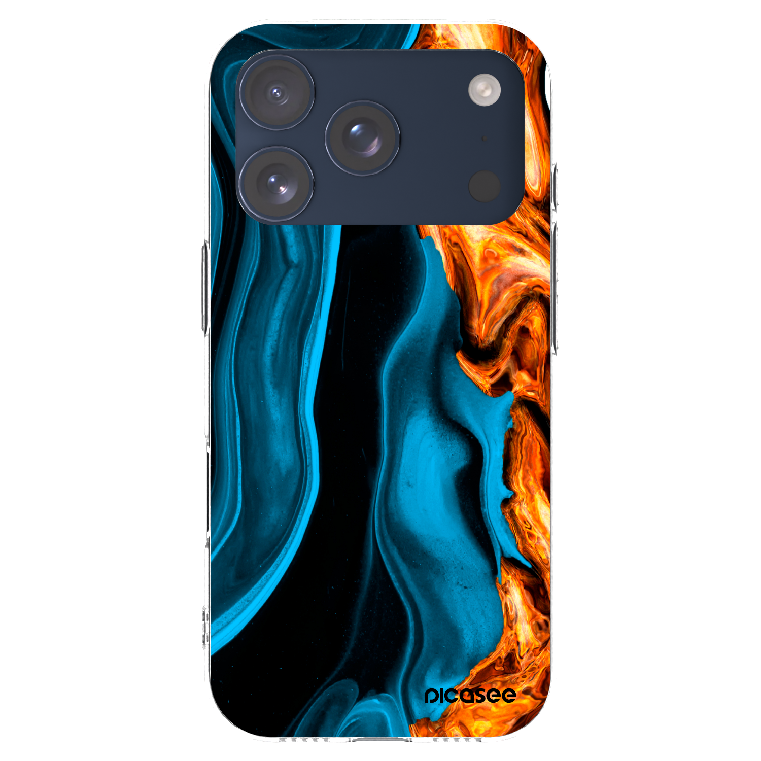 Picasee Apple iPhone 17 Pro Hülle - Transparentes Silikon - Gold blue
