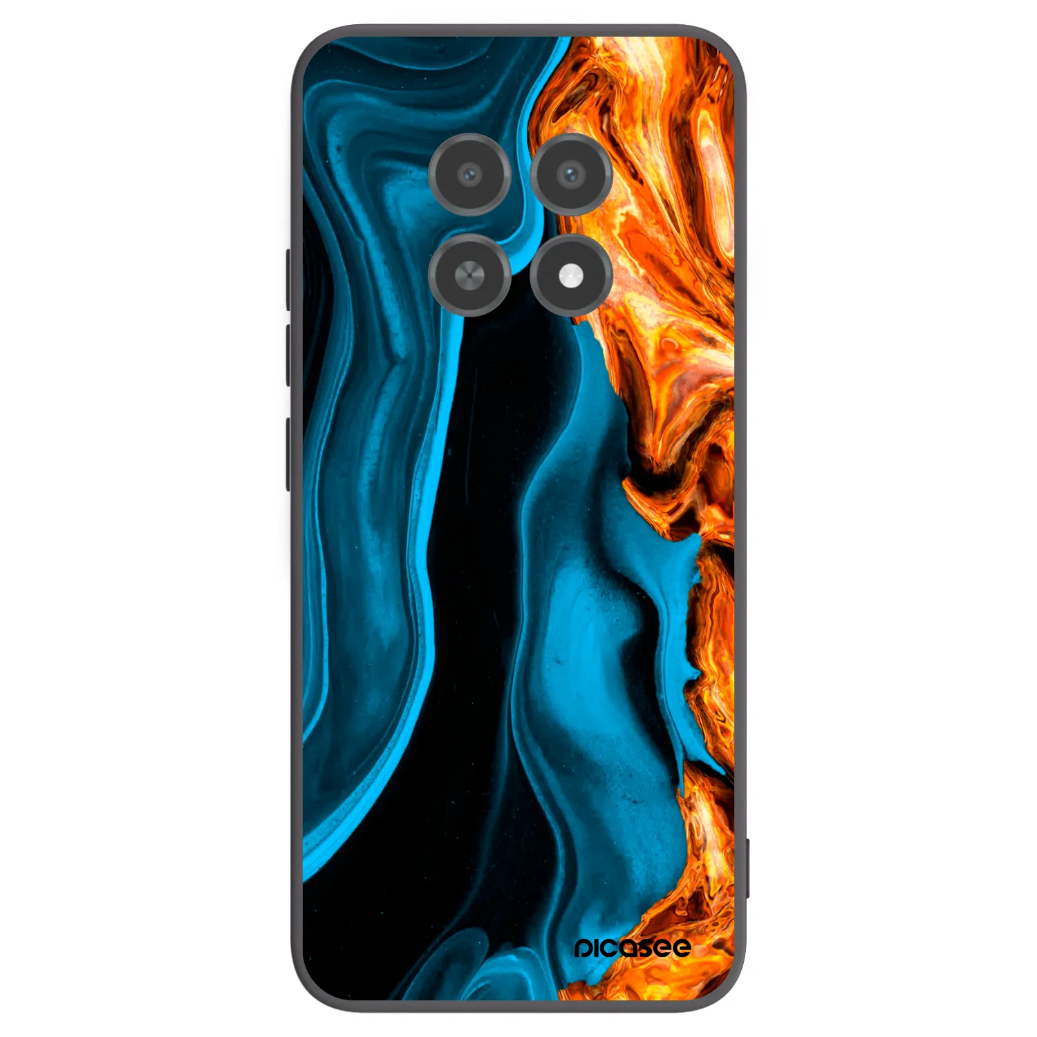 Picasee Realme 12X Hülle - Schwarzes Silikon - Gold blue