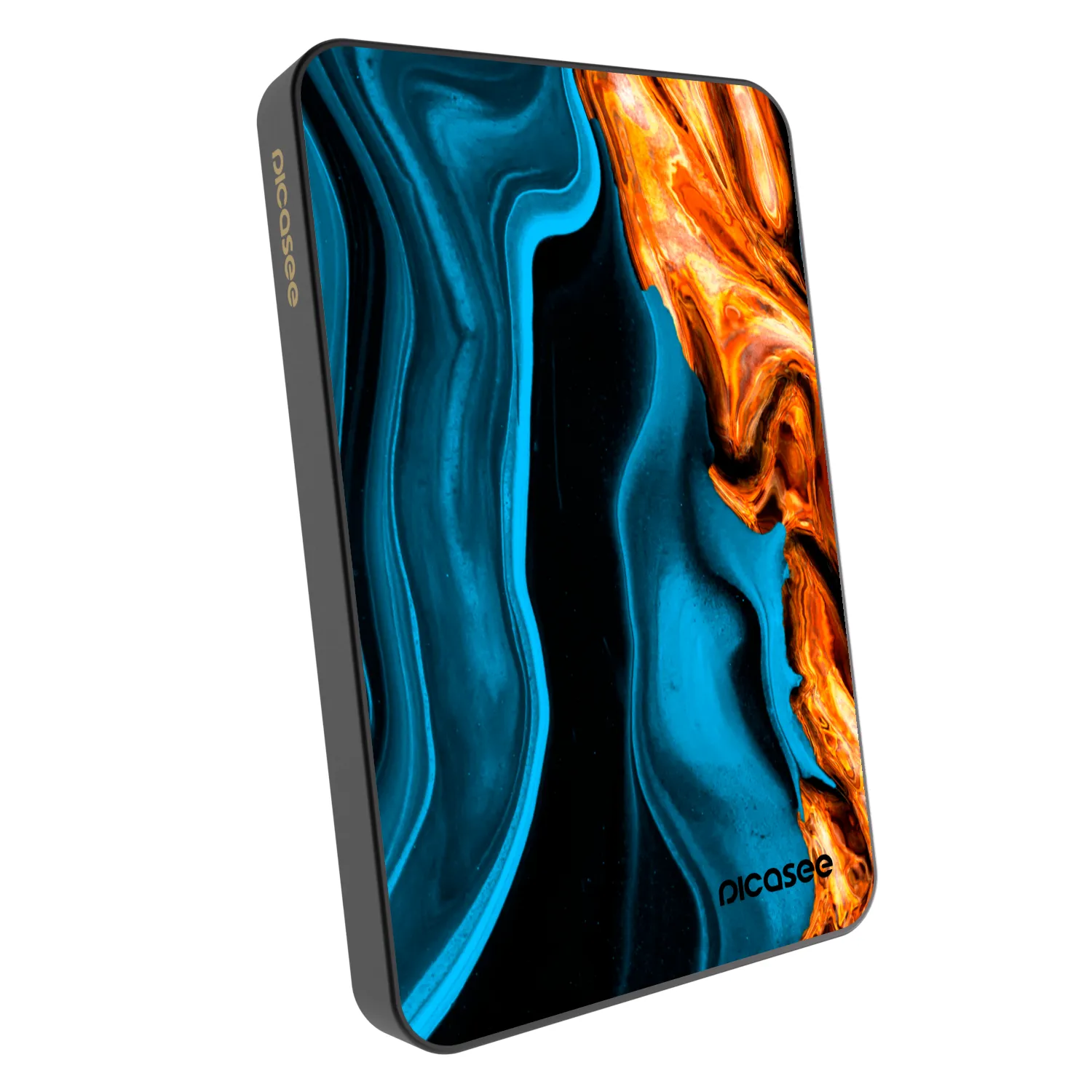 Picasee Powerbank mit MagSafe 5 000 mAh Grau - Gold blue