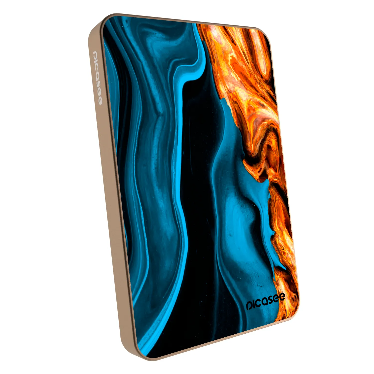 Picasee Powerbank mit MagSafe 5 000 mAh Golden - Gold blue