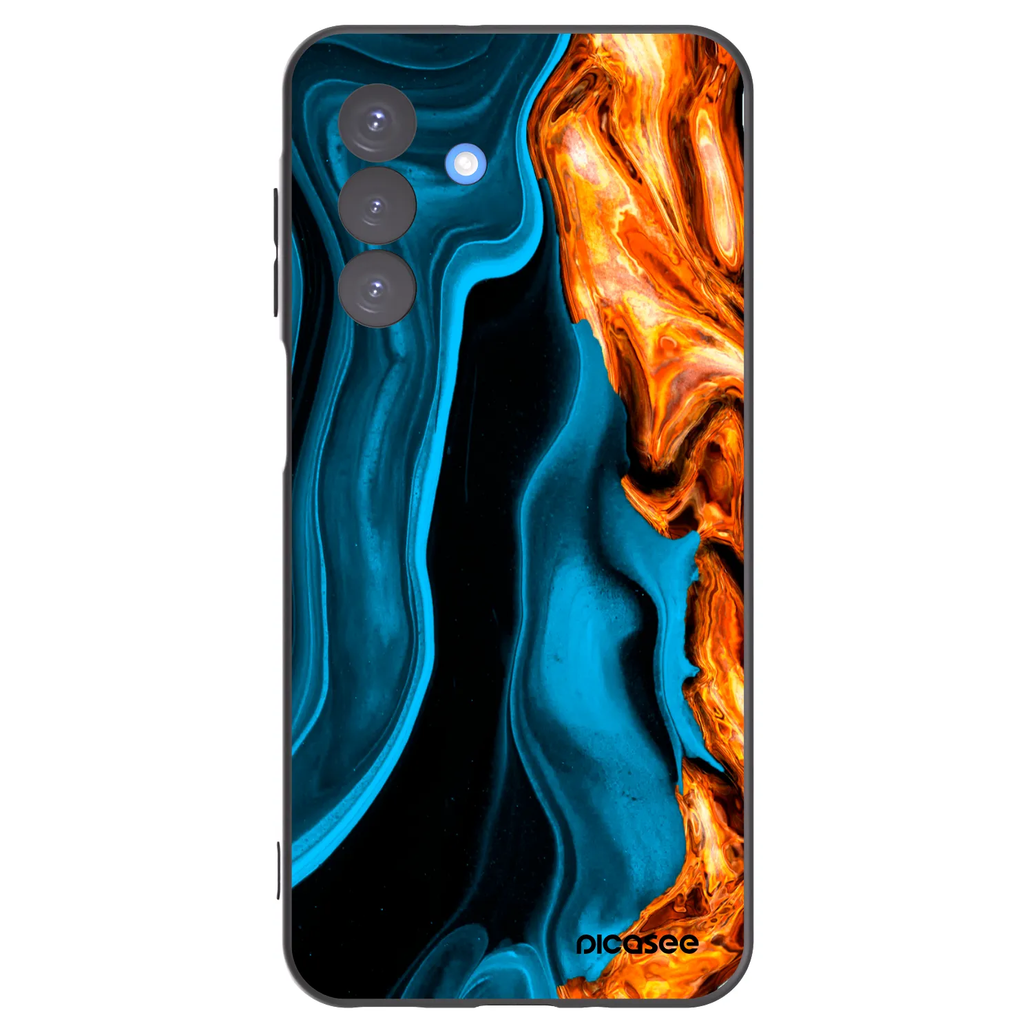 Picasee Samsung Galaxy A17 5G Hülle - Schwarzes Silikon - Gold blue