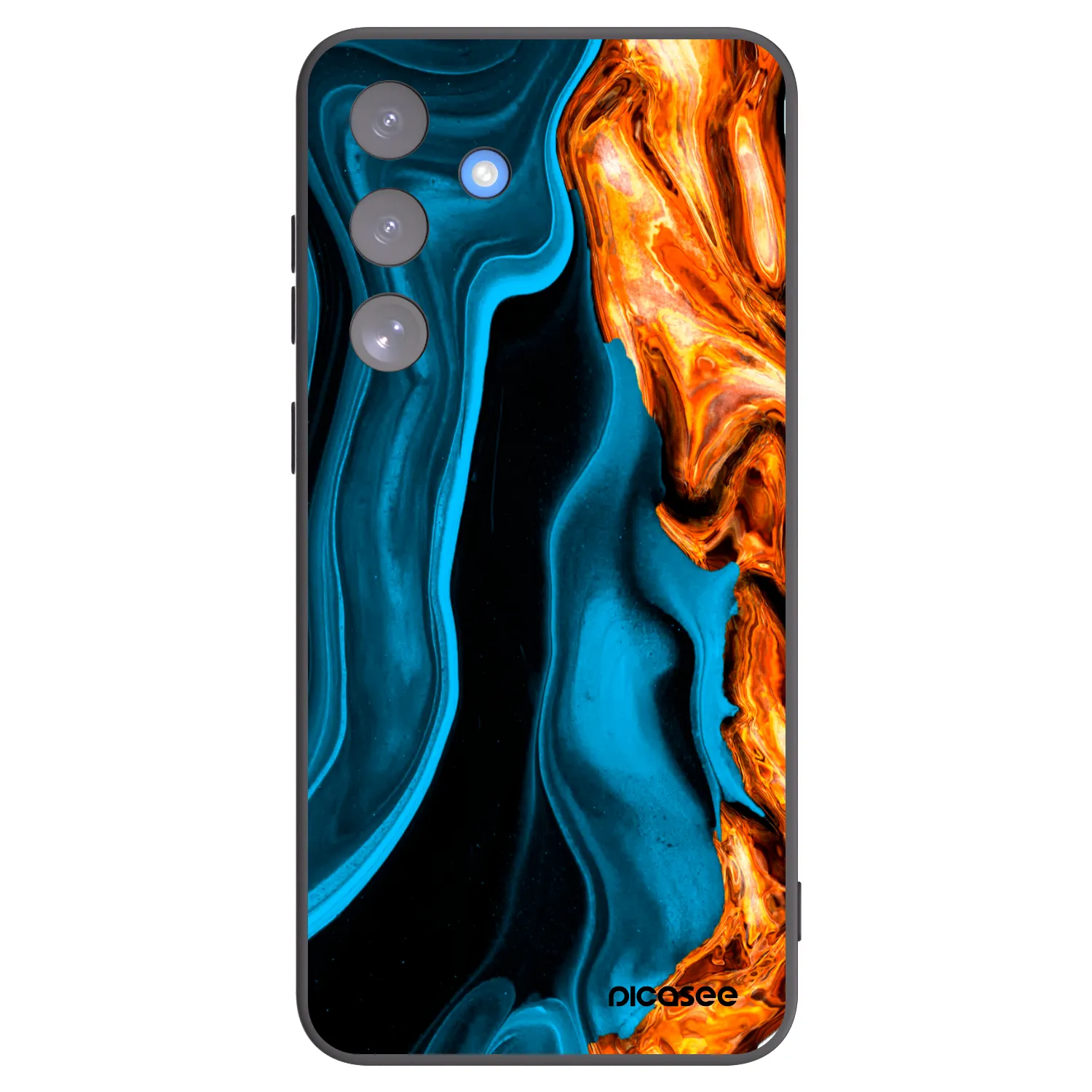 Picasee Samsung Galaxy S25 FE 5G Hülle - Schwarzes Silikon - Gold blue
