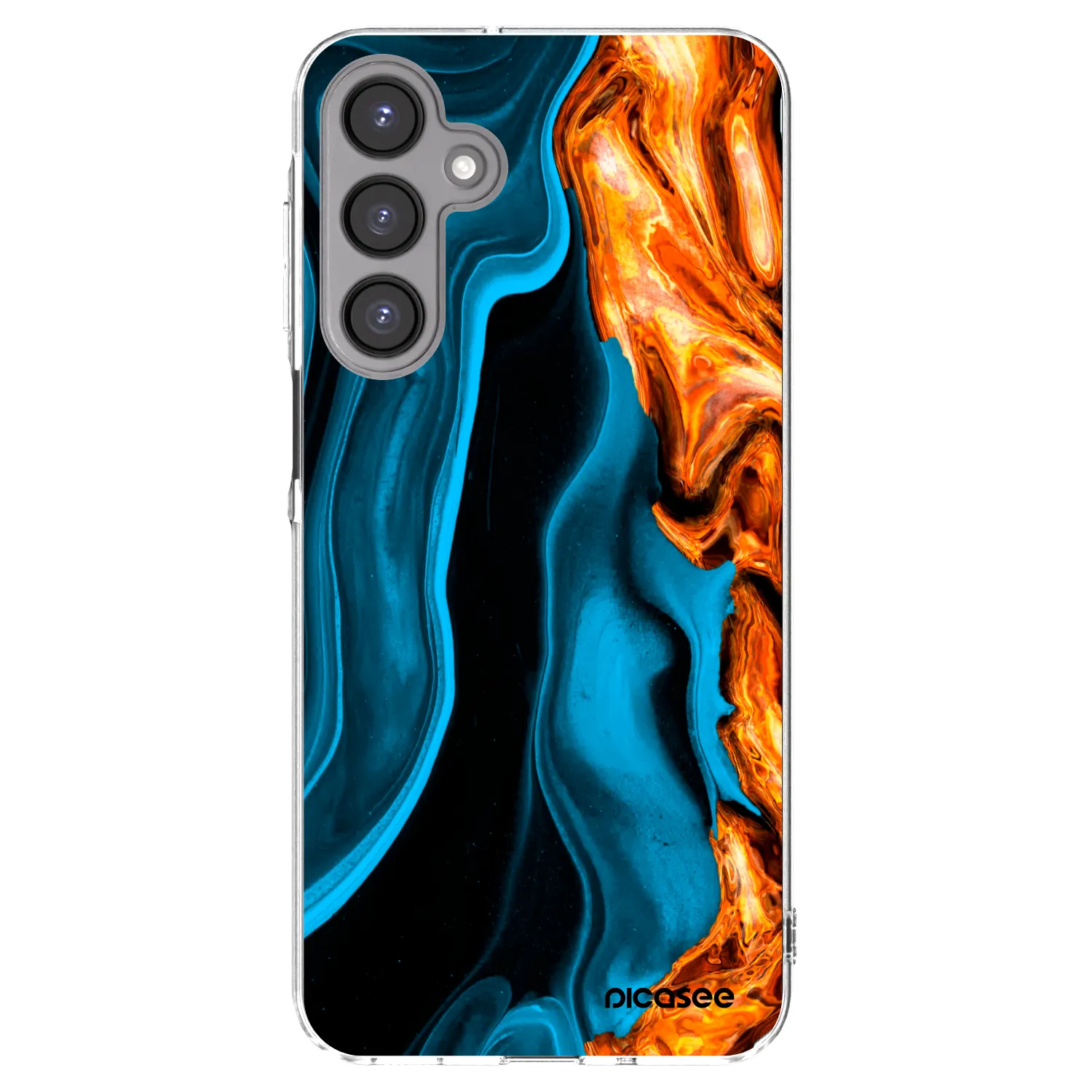 Picasee Samsung Galaxy A16 4G Hülle - Transparentes Silikon - Gold blue