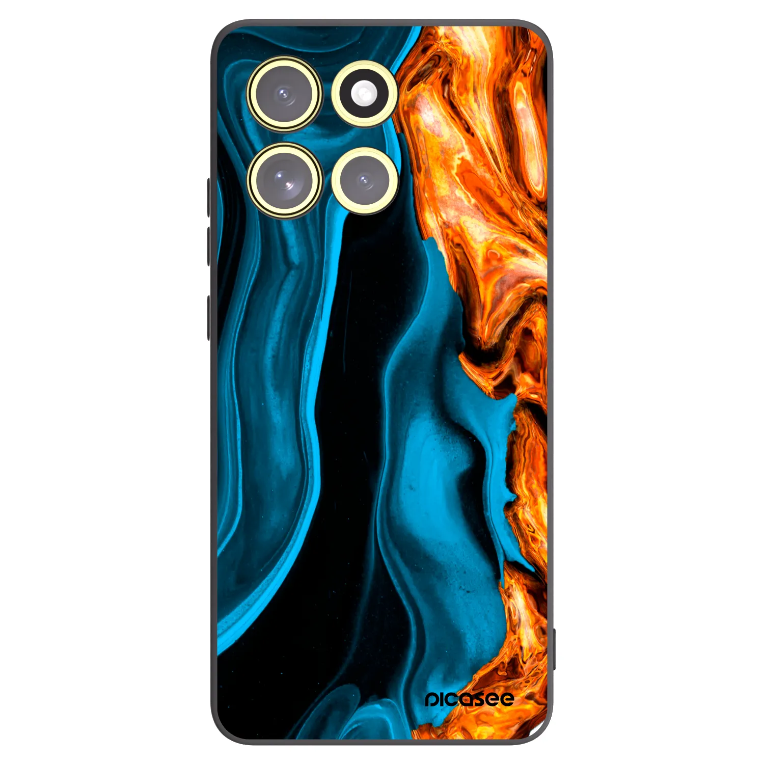 Picasee Motorola Moto G86 Power 5G Hülle - Schwarzes Silikon - Gold blue