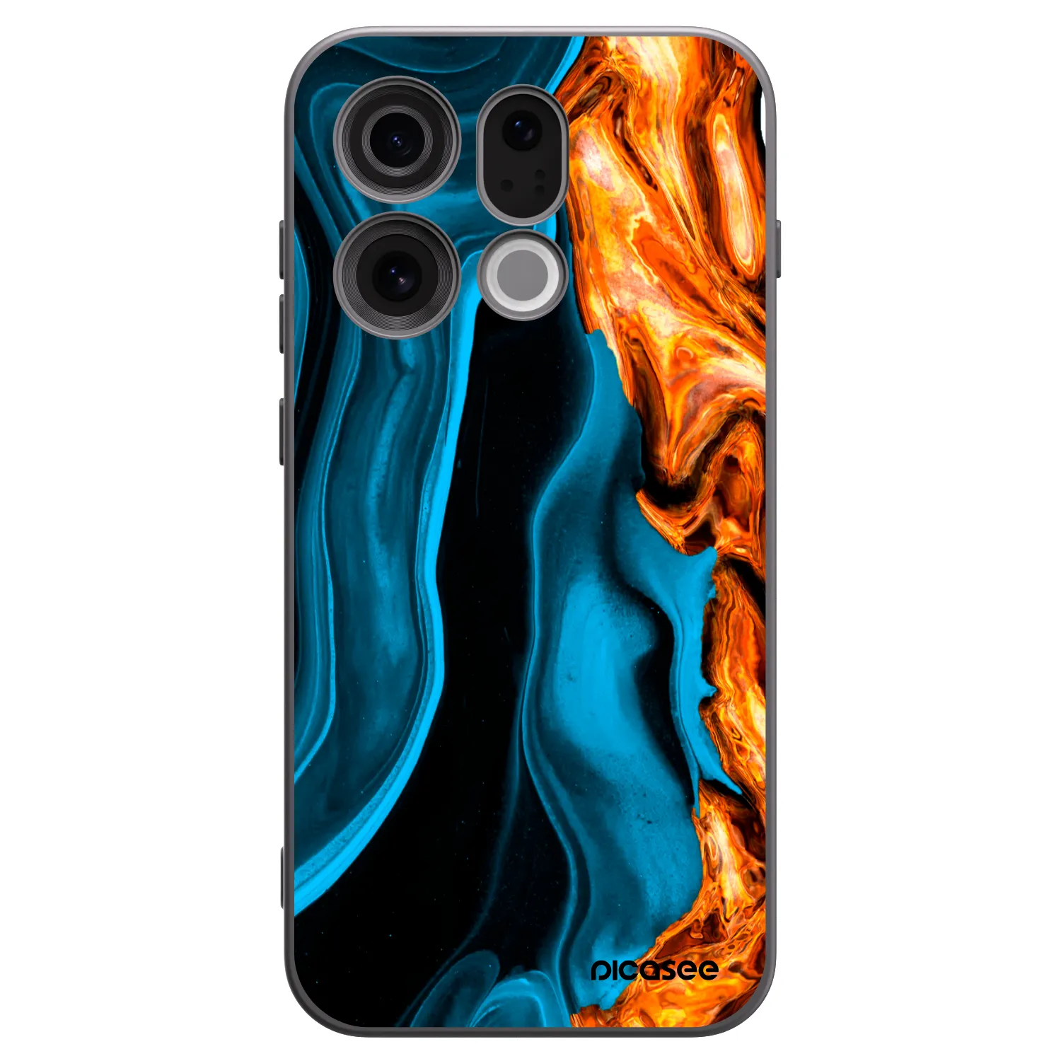 Picasee OPPO Find X9 Hülle - Schwarzes Silikon - Gold blue