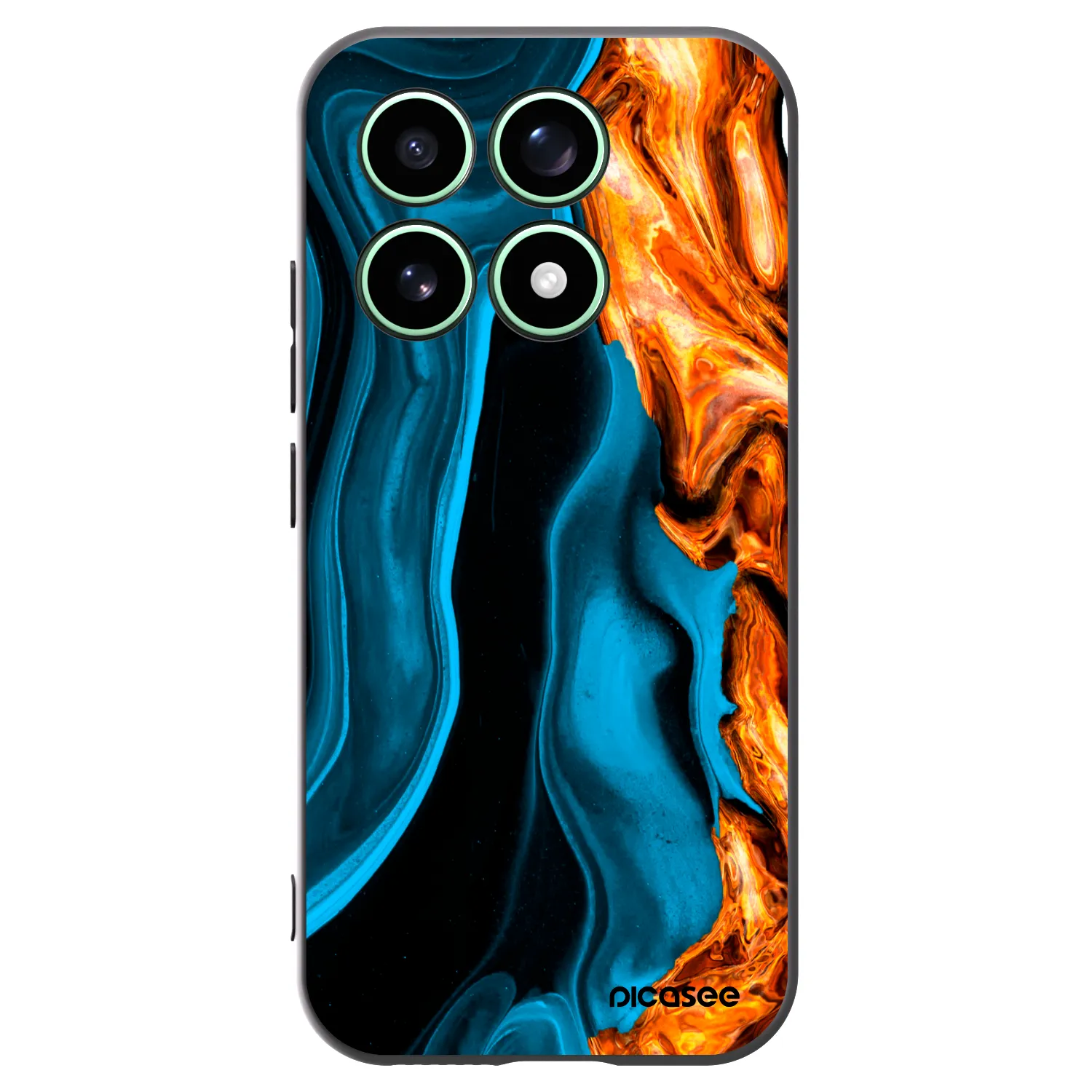 Picasee Xiaomi 17 Hülle - Schwarzes Silikon - Gold blue
