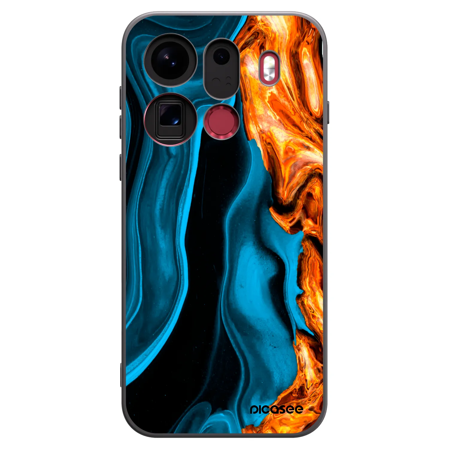 Picasee OPPO Find X9 Pro Hülle - Schwarzes Silikon - Gold blue