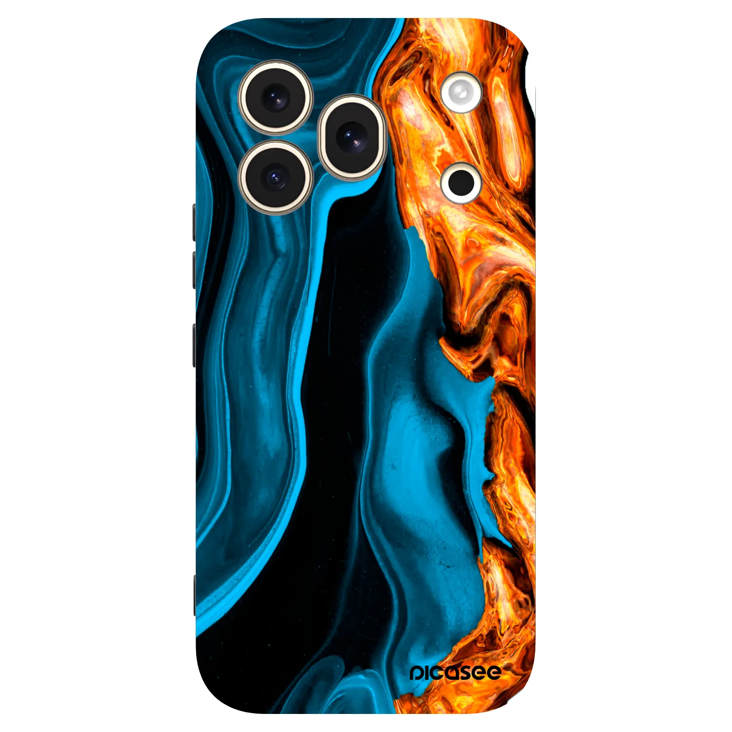 Picasee Honor 600 Pro Hülle - Schwarzes Silikon - Gold blue