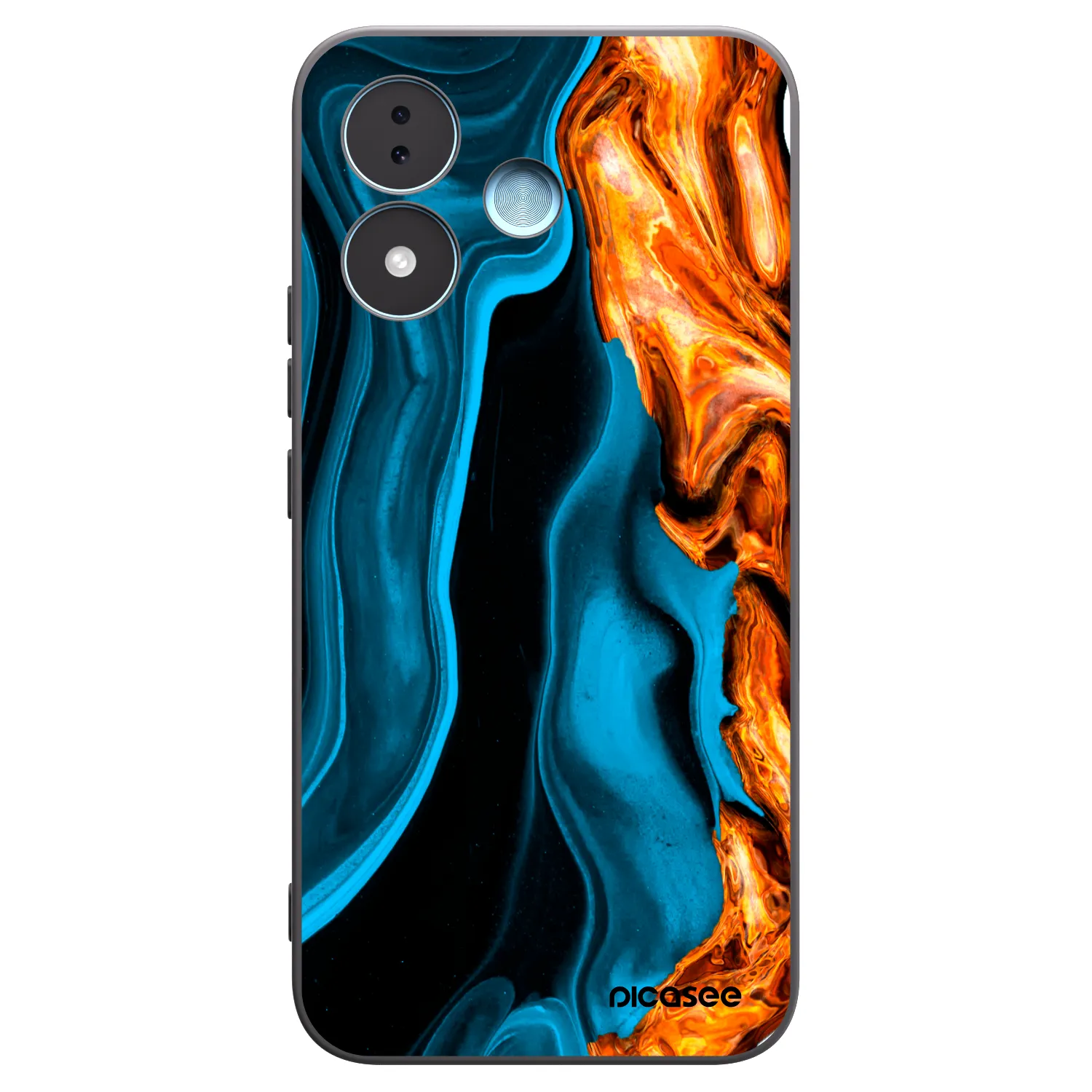 Picasee Xiaomi Redmi Note 17 5G Hülle - Schwarzes Silikon - Gold blue
