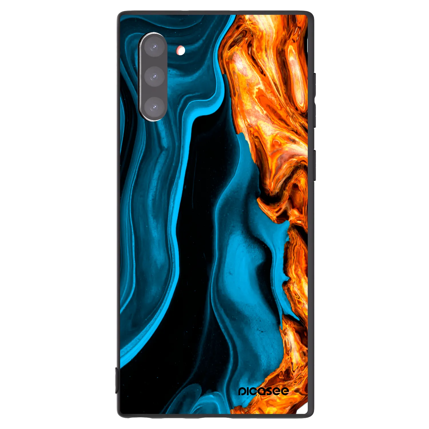 Picasee Samsung Galaxy Note 10 N970F Hülle - Schwarzes Silikon - Gold blue
