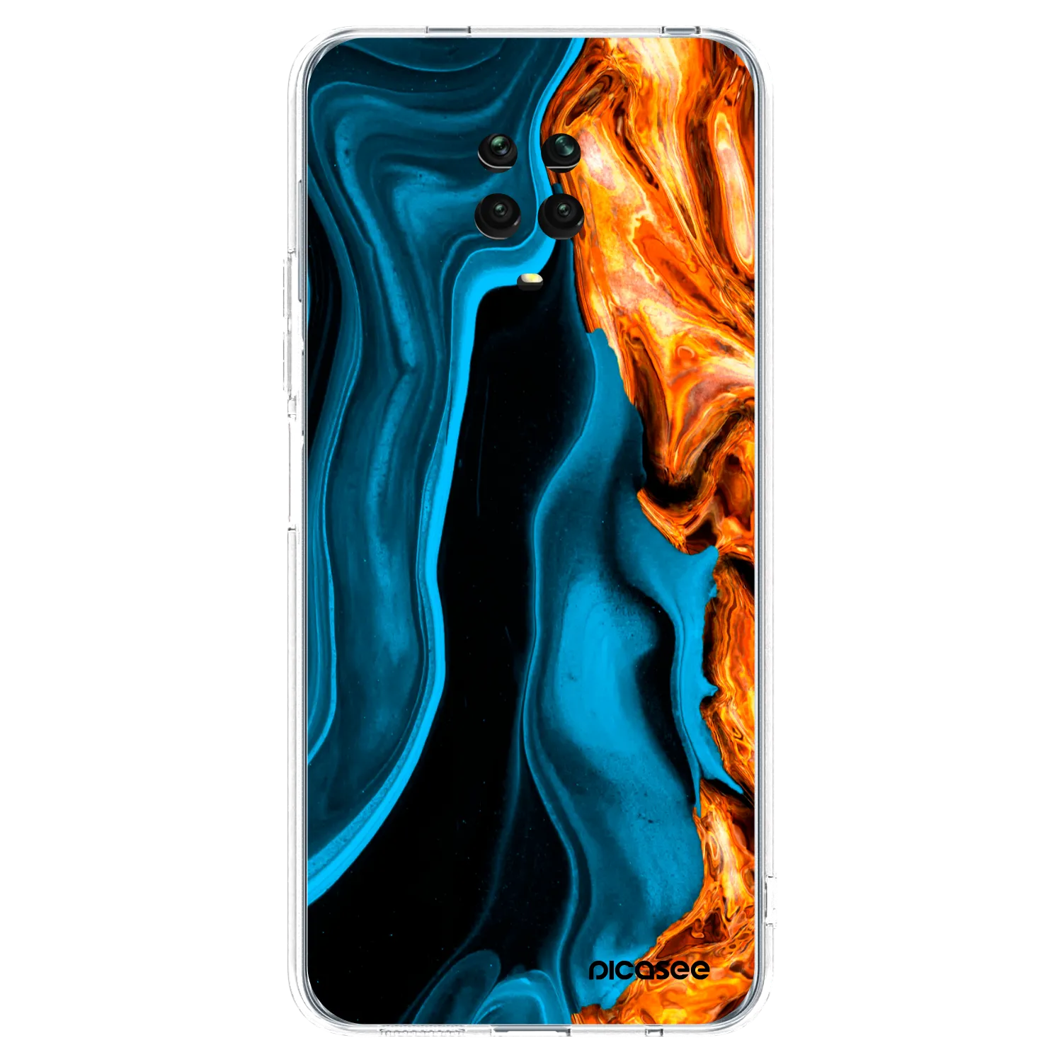 Picasee Xiaomi Redmi Note 9S Hülle - Transparentes Silikon - Gold blue