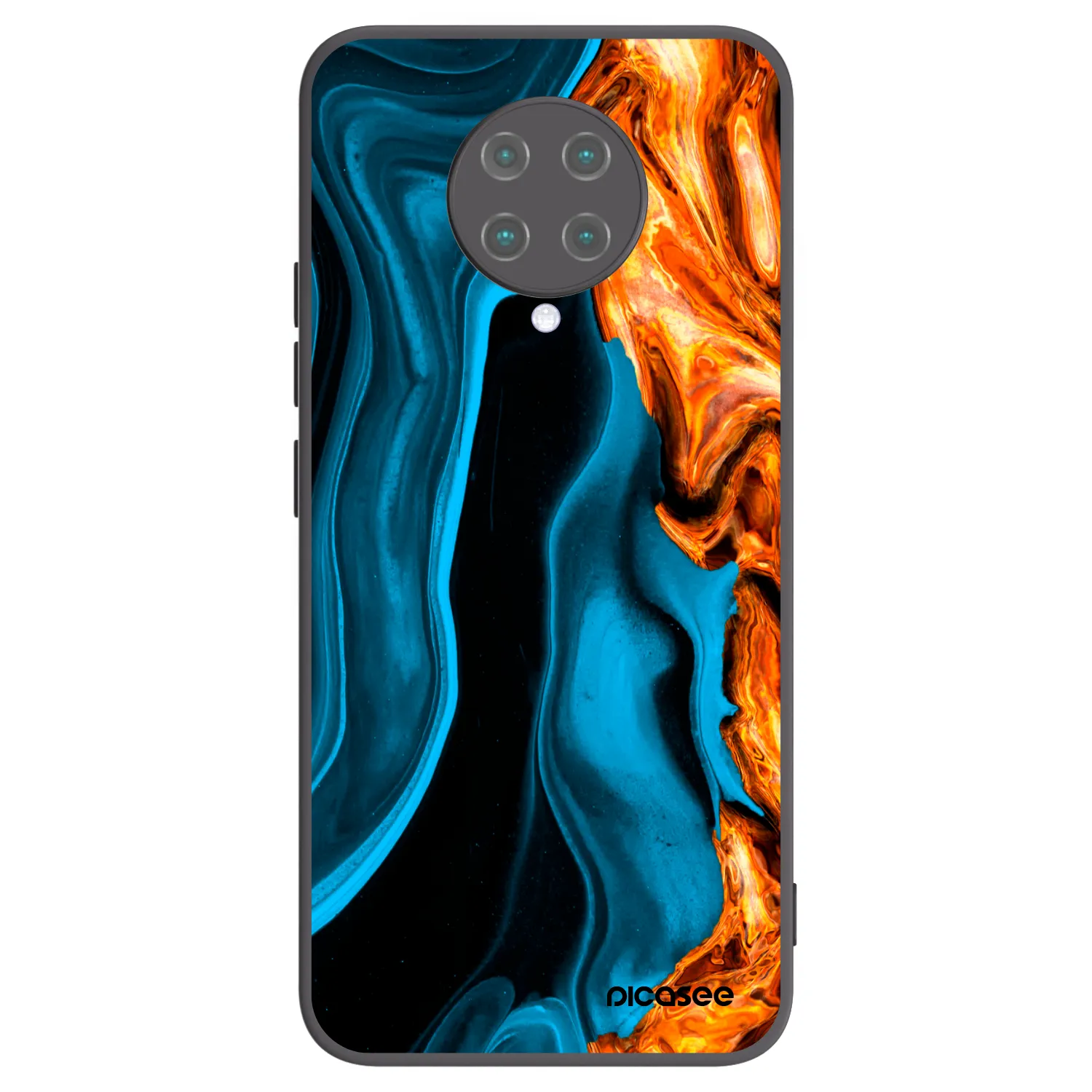Picasee Xiaomi Poco F2 Pro Hülle - Schwarzes Silikon - Gold blue