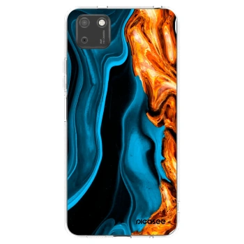 Picasee Huawei Y5P Hülle - Transparentes Silikon - Gold blue