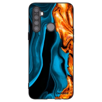 Picasee Realme 6i Hülle - Schwarzes Silikon - Gold blue