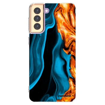 Picasee Samsung Galaxy S21+ 5G G996F Hülle - Transparentes Silikon - Gold blue