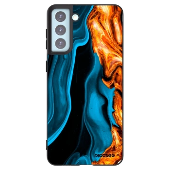 Picasee Samsung Galaxy S21+ 5G G996F Hülle - Schwarzes Silikon - Gold blue