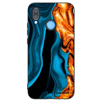 Picasee Huawei P20 Lite Hülle - Schwarzes Silikon - Gold blue