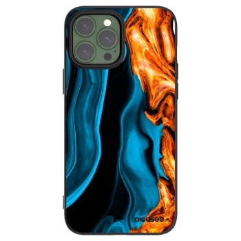 Picasee Apple iPhone 13 Pro Max Hülle - Schwarzes Silikon - Gold blue