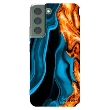 Picasee Samsung Galaxy S22+ 5G Hülle - Transparentes Silikon - Gold blue