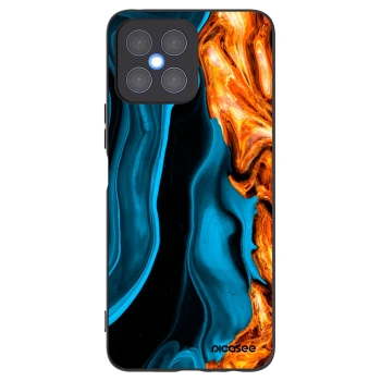 Picasee Honor X8 4G Hülle - Schwarzes Silikon - Gold blue