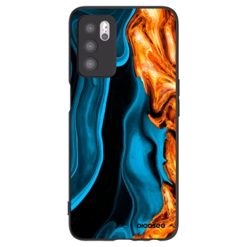 Picasee OPPO A16s Hülle - Schwarzes Silikon - Gold blue