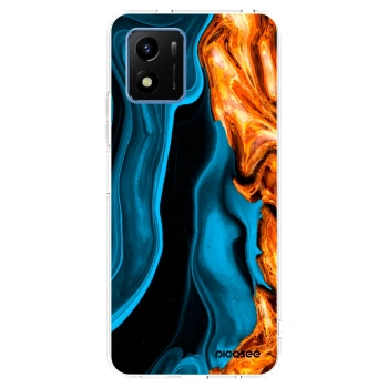 Picasee Vivo Y01 Hülle - Transparentes Silikon - Gold blue