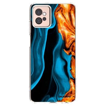 Picasee Motorola Moto G32 Hülle - Transparentes Silikon - Gold blue