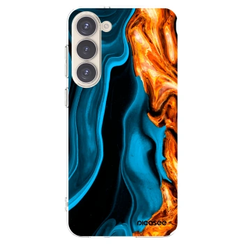 Picasee Samsung Galaxy S23+ 5G Hülle - Transparentes Silikon - Gold blue