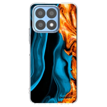 Picasee Honor X8a Hülle - Transparentes Silikon - Gold blue