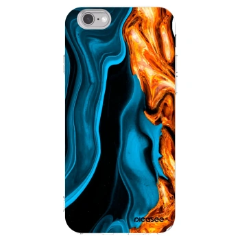 Picasee Apple iPhone 6/6S Hülle - Transparentes Silikon - Gold blue