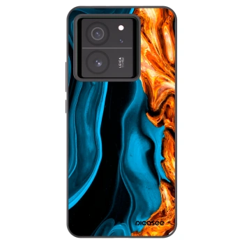 Picasee Xiaomi 13T Pro Hülle - Schwarzes Silikon - Gold blue