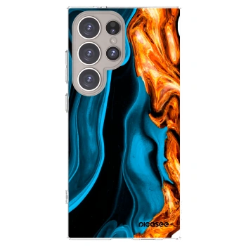 Picasee Samsung Galaxy S24 Ultra S928B 5G Hülle - Transparentes Silikon - Gold blue