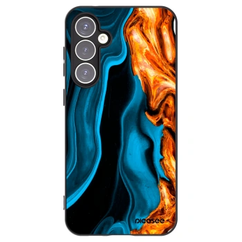 Picasee Samsung Galaxy S23 FE S711B Hülle - Schwarzes Silikon - Gold blue
