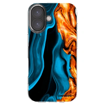 Picasee Apple iPhone 16 Hülle - Transparentes Silikon - Gold blue