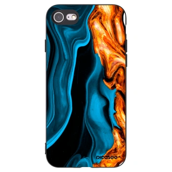 Picasee Apple iPhone 8 Hülle - Schwarzes Silikon - Gold blue