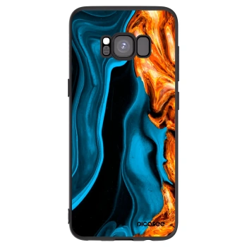 Picasee Samsung Galaxy S8 G950F Hülle - Schwarzes Silikon - Gold blue