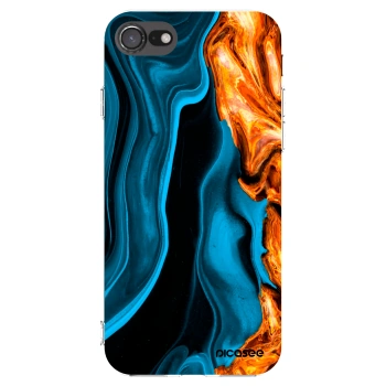 Picasee Apple iPhone 7 Hülle - Transparentes Silikon - Gold blue