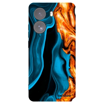 Picasee Xiaomi Poco X7 Hülle - Schwarzes Silikon - Gold blue