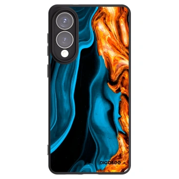 Picasee Samsung Galaxy S25 Edge 5G Hülle - Schwarzes Silikon - Gold blue