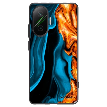 Picasee Xiaomi Poco F7 Pro 5G Hülle - Schwarzes Silikon - Gold blue
