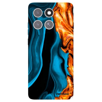 Picasee Motorola Edge 60 Pro Hülle - Schwarzes Silikon - Gold blue