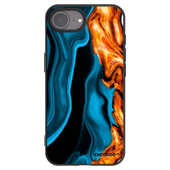 Picasee Apple iPhone 17e Hülle - Schwarzes Silikon - Gold blue