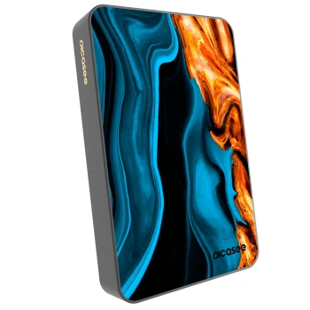 Picasee Powerbank mit MagSafe 10 000 mAh Grau - Gold blue