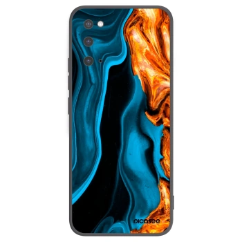 Picasee Samsung Galaxy S20 G980F Hülle - Schwarzes Silikon - Gold blue