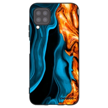 Picasee Huawei P40 Lite Hülle - Schwarzes Silikon - Gold blue